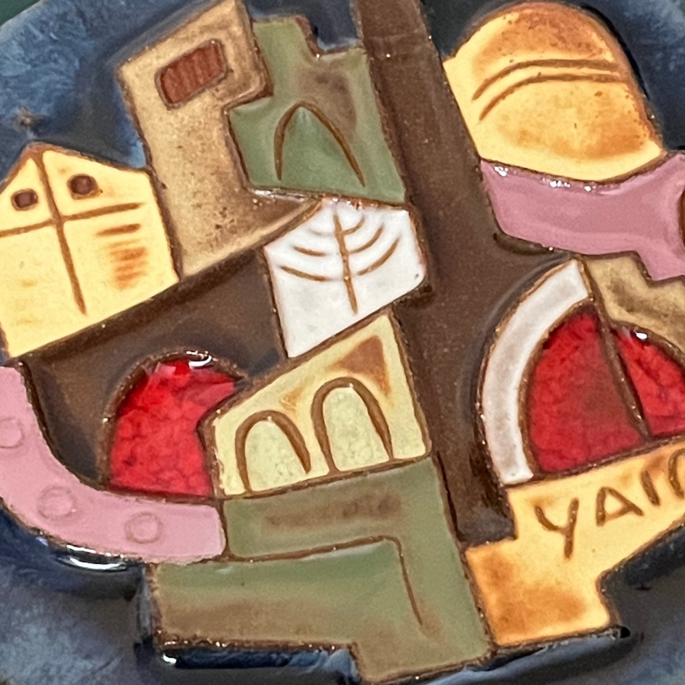 YAIR Israel Handmade Terracotta Wall Plaque Judaica Old City Jerusalem Cityscape - Picture 6 of 6